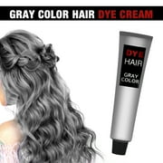 Gray Hair Dye,Light Gray Color Unisex Fashion Dye Cream for Straight, Curl Hair, 3.38 fl oz