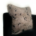 thumbnail image 2 of Plutus 18" x 18" Two Tone Animal Faux Fur Luxury Throw Pillow in Gray Gunmetal, 2 of 3