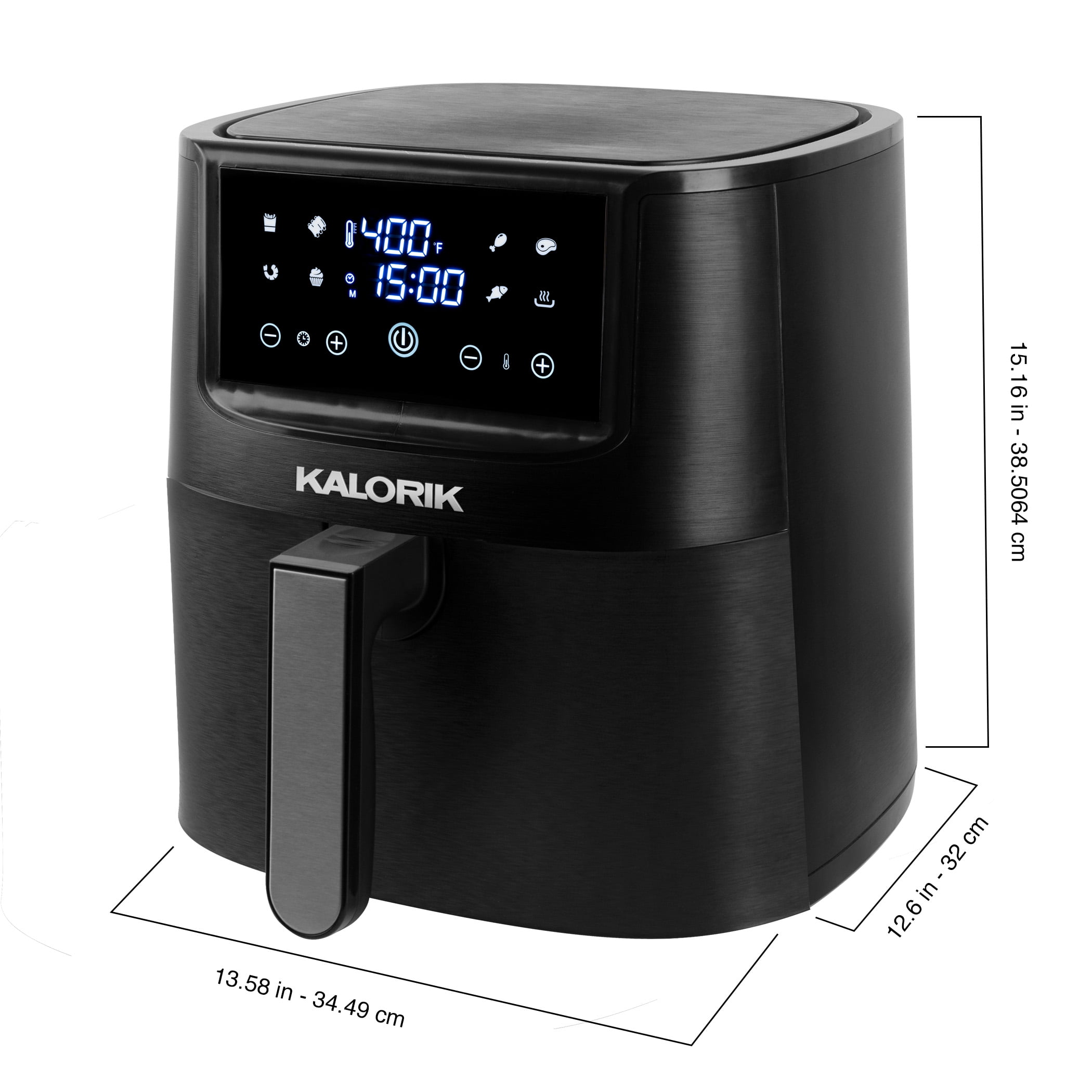 Kalorik® 3.2 Quart Touch Screen Air Fryer Black with 8 Presets, FT 47859 BK  