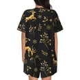 thumbnail image 3 of Kdxio Christmas Gold Deers1 Print Pajamas Sets for Women Short-Sleeved Pjs with Lounge Shorts Two Piece Sleepwear S-4XL, 3 of 8
