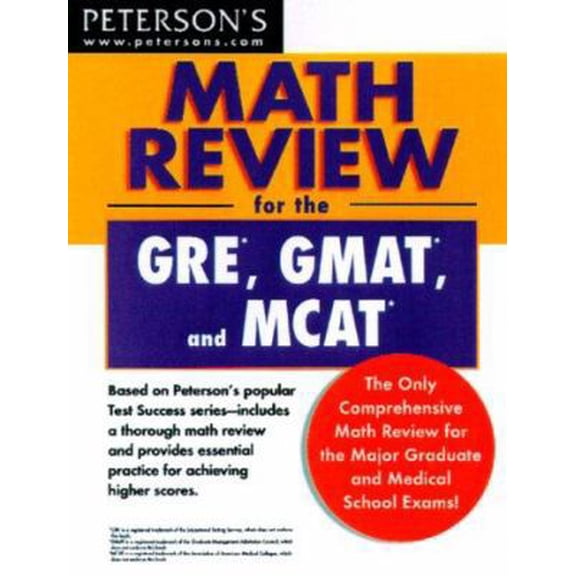 Pre-Owned Peterson's Math Review for the Gre, Gmat, and McAt (Paperback) 0768902320 9780768902327