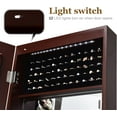 thumbnail image 4 of SAZYY LED Jewelry Cabinet Wall Mounted Door Hanging, Lockable Jewelry Armoire with 47.2'' Full Length Mirror, Foldable Makeup Tray, Lipstick Brush Holders, Jewelry Storage Organizer, 4 of 10