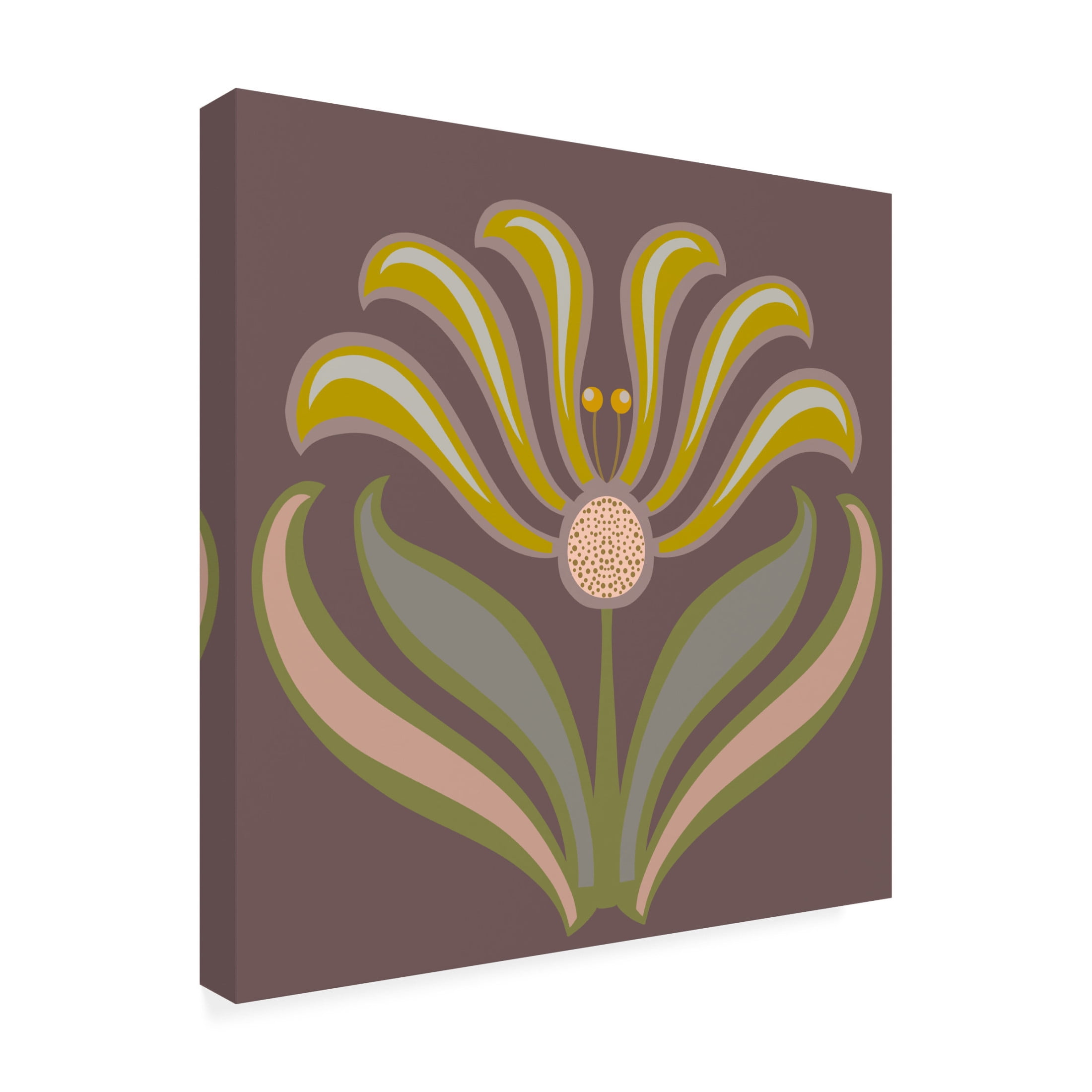 Trademark Fine Art Regina Moore  Graphic Folk Flower IV Canvas Wall Art