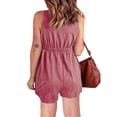 thumbnail image 1 of Pelele Corto De Verano Para Mujer, Con Botones En La Parte Delantera, Cómodo, Con Cuello En V, Sin Mangas Para Ir De Compras ANGGREK Rosa M, 1 of 4