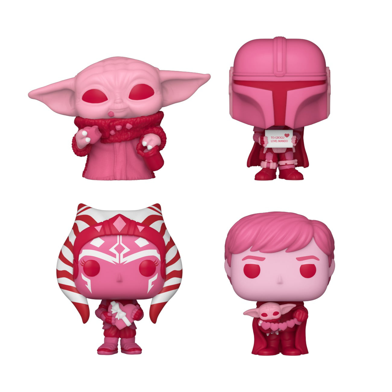 Funko POP The Mandalorian Star Wars San Valentin Version Figure Pink