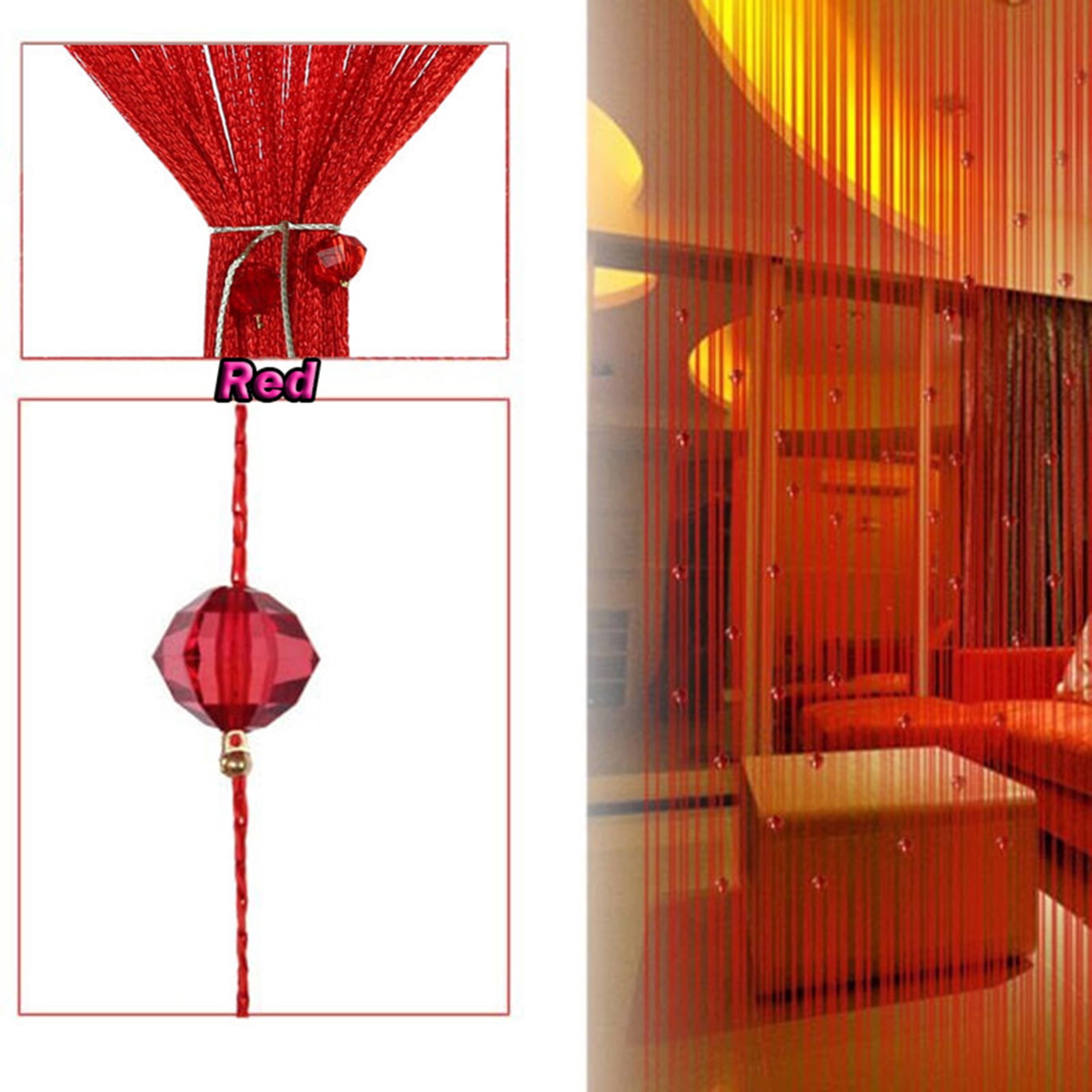 US Timere Crystal Beaded Curtain Tassel-Partition Door Curtain Divider 100x200cm 