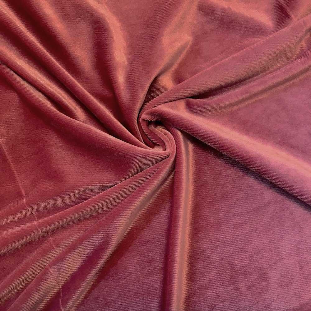 FWD 60" Spandex Polyester Blend Velvet Sewing & Craft Fabric By the Yard, Dusty Rose