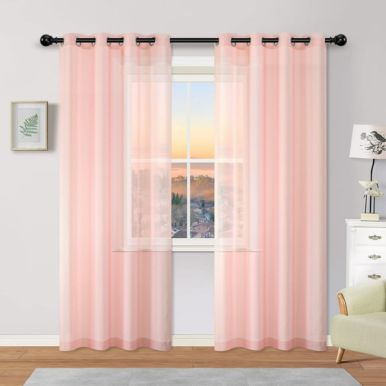 Baby Girl Pink Curtains 108 Inches Long for Living Room Set of 2