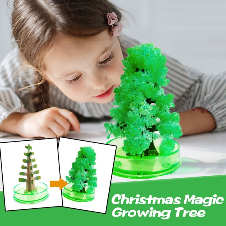 Magic Growing Christmas Tree Kit - 2 Pack DIY Crystal Paper Tree With Magic Water, Green Colorful Holiday Decor