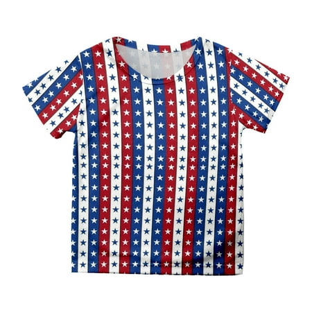 

Summer Toddler Boys Girls Independence Day Short Sleeve Prints T Shirt Tops Clothes Skin-Friendly Baby Boys Girls T Shirts Clothes