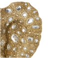 thumbnail image 5 of 13" x 8" Gold Resin Beaded Elephant Sculpture with Rhinestone Accents and Black Metal Stand, by DecMode, 5 of 9