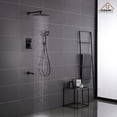 thumbnail image 3 of Boyel Living 9.8" Wall-Mounted Rain Shower Faucet with Pressure Balanced Valve Square Shower Faucet Set with Bathtub Spout,Matte Black, 3 of 11