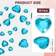 thumbnail image 3 of Paquete de 50 Strass en Forma de Corazón, Pegatinas de Strass de Acrílico de 18mm para Manualidades/Pintura/Joyería, Gemas Plásticas de Respaldo Plano [Azul Agua], 3 of 6
