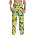 thumbnail image 3 of Goofa Lemon Seamless Pattern Oil Painting Effect Printed Soft Pajama Pants for Men, Wide Leg Comfy Casual Lounge Yoga Pants-Small, 3 of 9