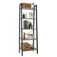 thumbnail image 2 of 5 Tier Industrial Bookshelf, Wooden Storage Shelf, Industrial Metal Book Shelves for Living Room, Vintage Standing Storage Shelf Units Display Shelving, Tall Bookcase for Home Office, Gray, 2 of 9