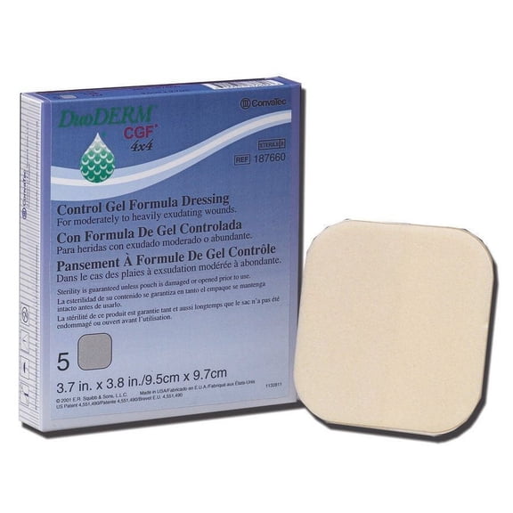 DuoDerm CGF Hydrocolloid Dressing, Sterile, Square, 8 x 8 inch (Sold as BX/5)