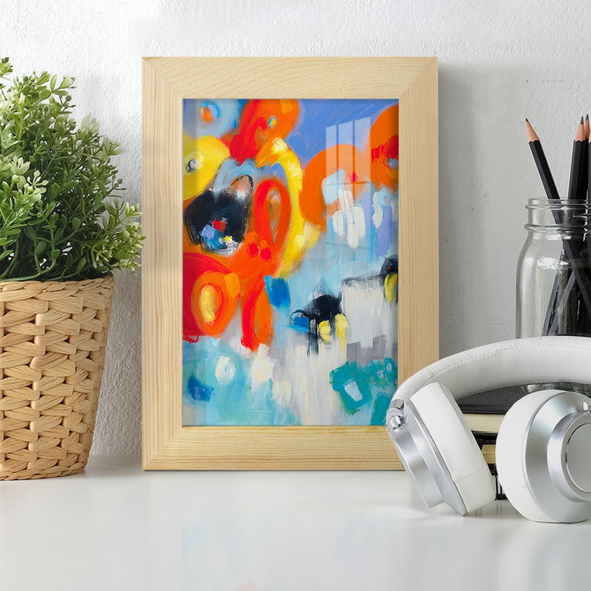 In the Loop V -Framed Print w/glass-Natural Wood