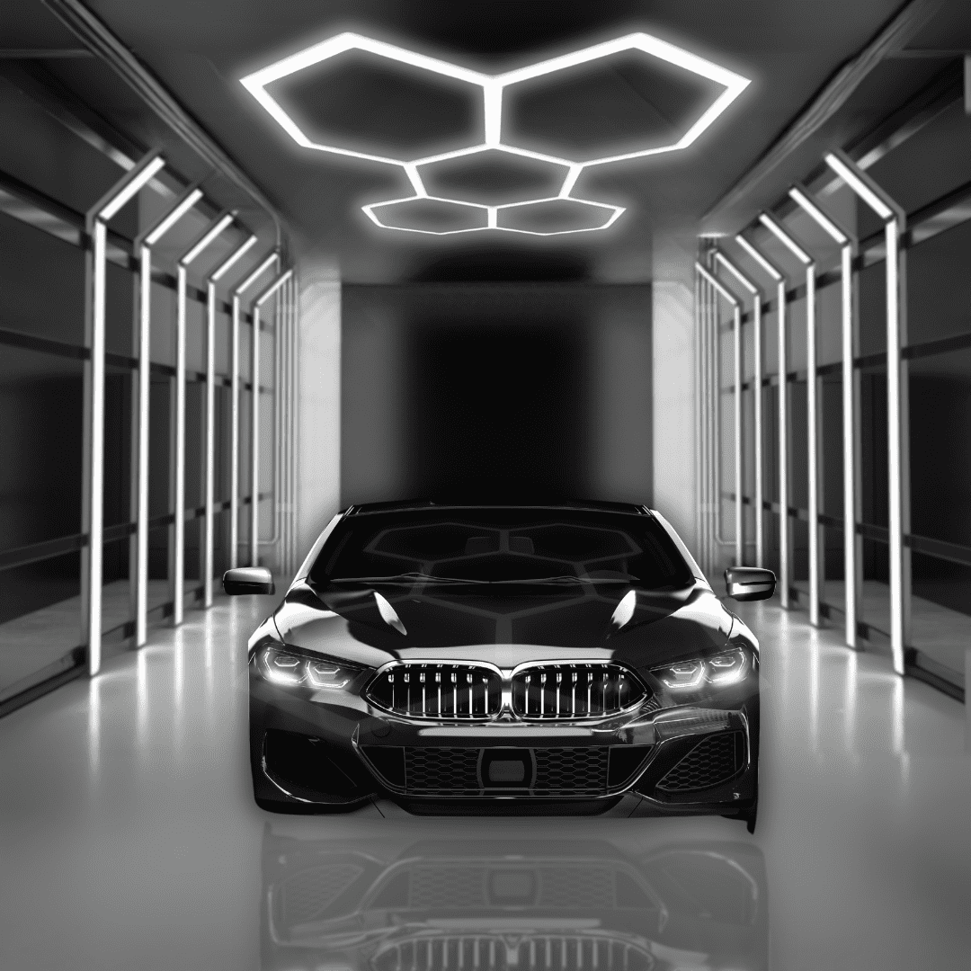 Hexagon Garage Lights 216W 25920 Lumens Honeycomb LED 5 Grid High Brightness, Easy Install