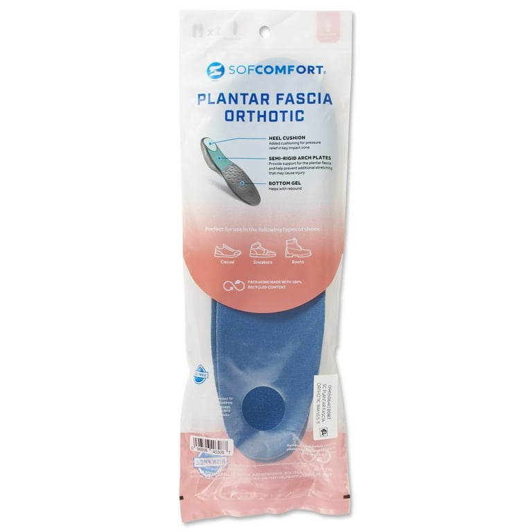 Sof Comfort Plantar Fascia Orthotic Women s Insole Size 5 11 Trim to Fit