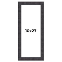 10x27 Frame Brown Rustic Solid Wood Picture Frame 1.5 Inches Wide | Interior Frame Depth 0.5 Inches