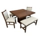 thumbnail image 1 of Set de Comedor Valencia 2 Sillas y 2 Bancas 120x120 cm Mdf UV Color Tzalam SALVANTO, 1 of 10