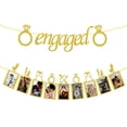 thumbnail image 1 of Golden Onion Paper Engagement Party Banner engaged Letters Flag Party Photo Wall Flag Scene Layout, 1 of 5