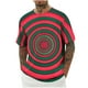 thumbnail image 1 of Mens Camisas de Manga Corta Impresión Casual Deportes Cuello Redondo Blusa, Poliéster Ligero para la Primavera Verano Al Aire Libre Uso Diario, 1 of 4