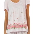 thumbnail image 5 of Casual Nights Women's Short Sleeve Top with Capri Pants Pjs Floral Border Capri Pajama Set, 5 of 5