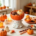 thumbnail image 4 of Miwamany Halloween Ghost Pumpkin Ceramic Dessert Bowl, Footed Ice Cream Snack Dish for Thanksgiving Fall Table Decor, Cute Spooky Serving Bowl 3.4x3.7x3.9in, 4 of 6