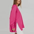 thumbnail image 3 of WREESH Womens Fashion Sweatshirt Casual V Neck Solid Color Pullover Long Sleeve Tops Fall Oversized Sweatshirts Fleece Casual Pullover Sweaters Outfits Sweatshirt Hot Pink, 3 of 3