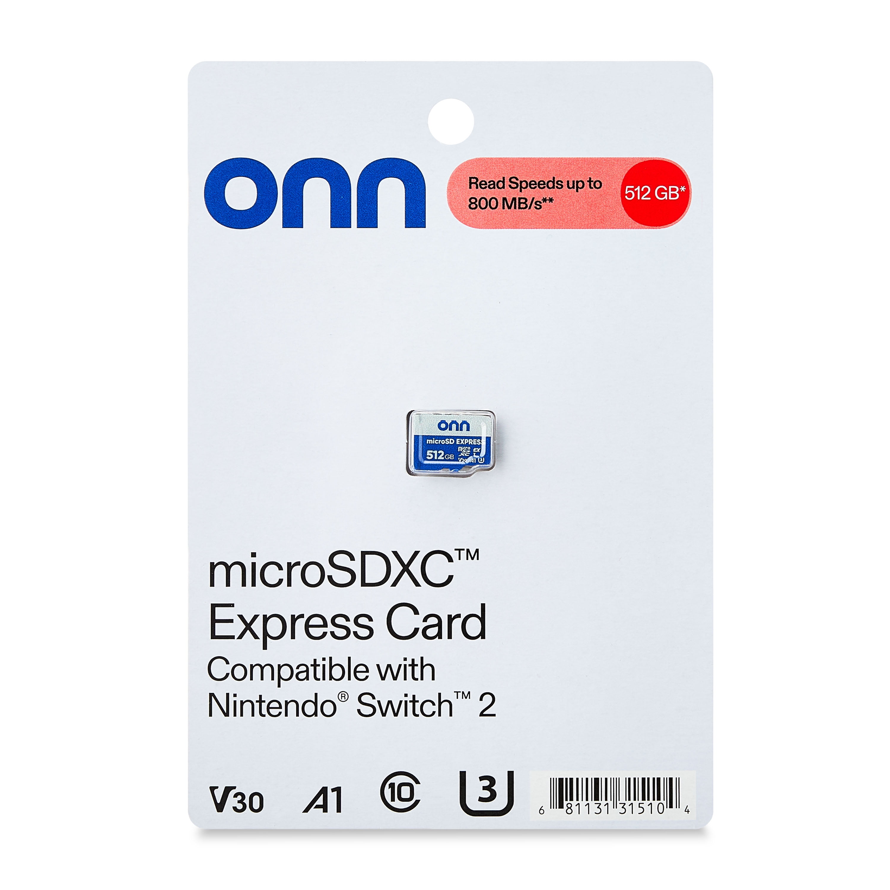 onn MicroSDXC Express Card, 512GB