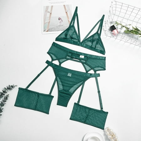 

Leesechin Lingerie for Women Clearance Perspective Underwear Bra Panties Skirt Roleplay Garter Belt Sets