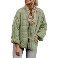 thumbnail image 2 of SUYIDA Womens Winter Lightweight Quilted Jacket Zip Up Long Sleeve Stand Neck Warm Winter Outwears, 2 of 6