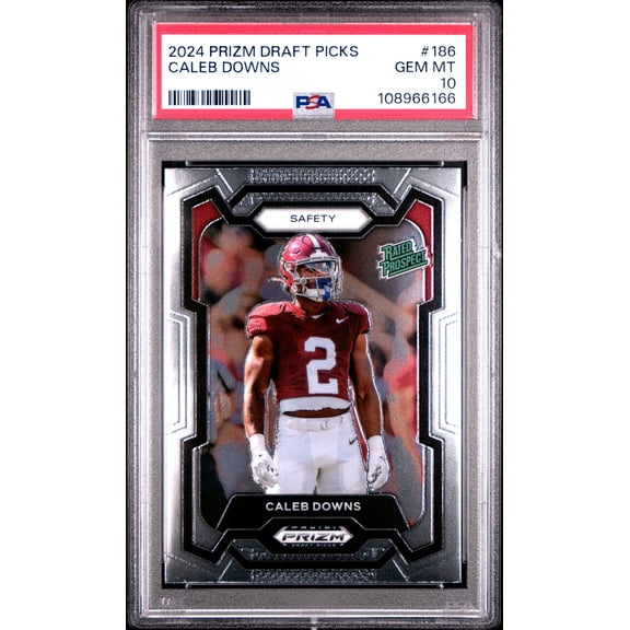 Graded 2024 Panin Prizm Draft Picks Caleb Downs #186 Rookie RC Football Card PSA 10 Gem Mint