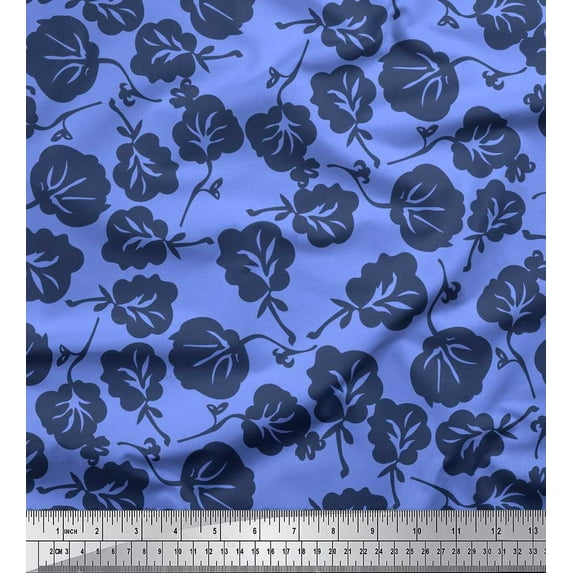 Soimoi Cotton Poplin Fabric Artistic Floral Print Sewing Fabric Yard 56 Inch Wide