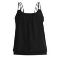 thumbnail image 6 of COMVALUE Women Tankini Swimsuit Tummy Control Blouson Bathing Suits Thin Swim Tank Top Only (Black, M), 6 of 7
