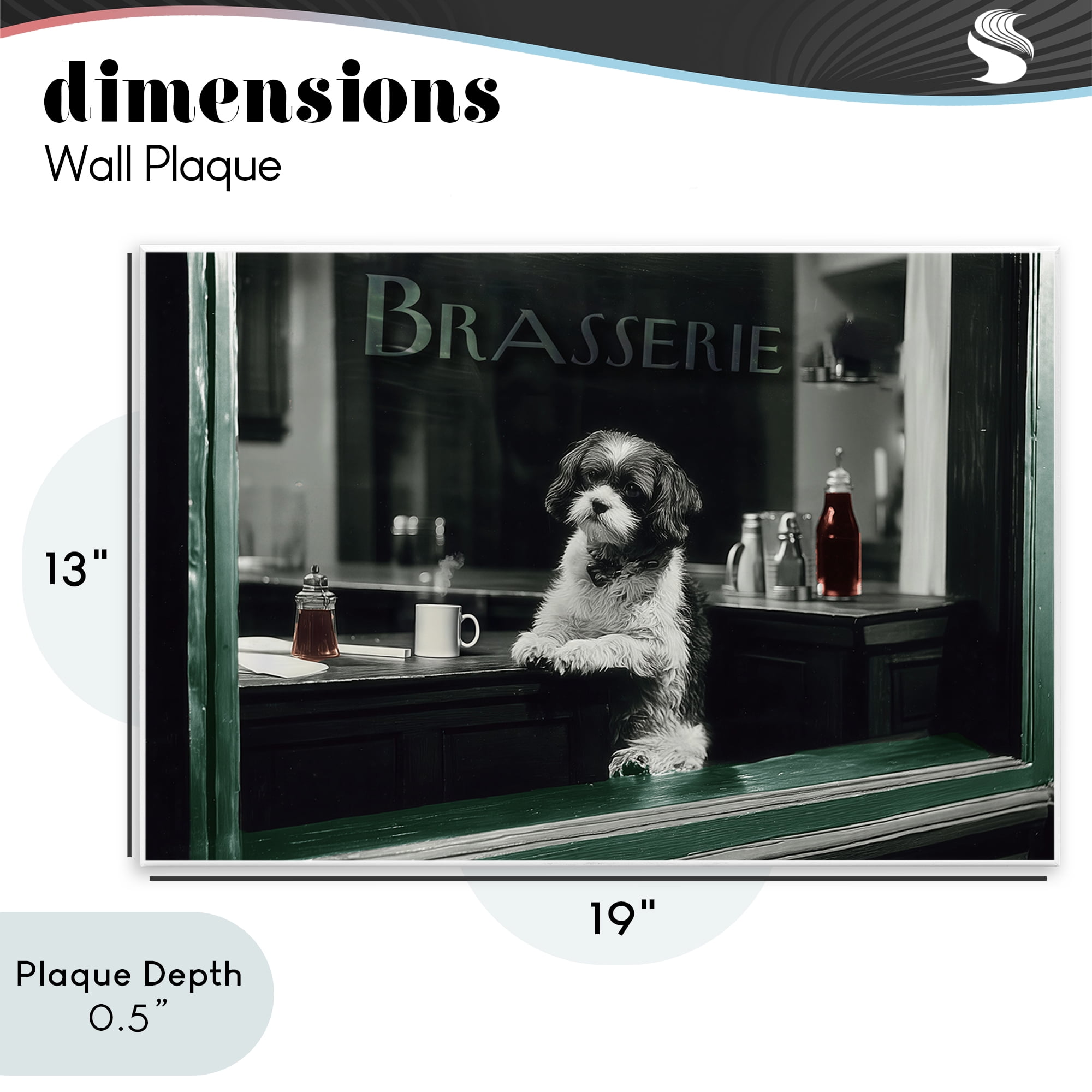Stupell Industries Brasserie Vintage Dog in Window Wall Plaque Art, design by Annabelle Hall