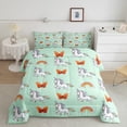 thumbnail image 2 of Castle Fairy Kawaii Rainbow Unicorn Twin Comforter Sets,Cute Butterflies Bedding Set, 2 of 8