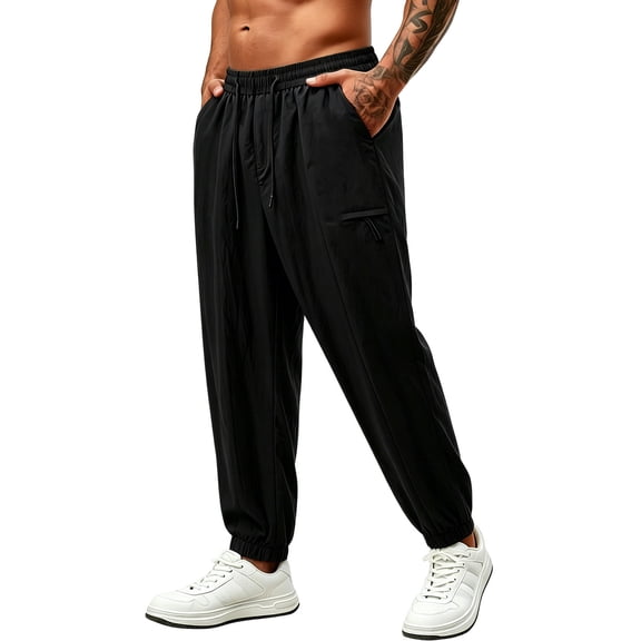 Iyufng Men's Casual Loose Cuffed Pants