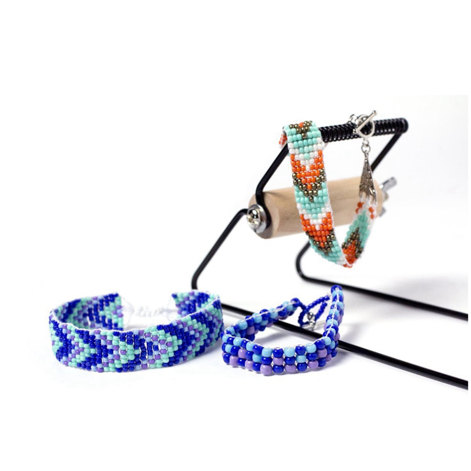 Linel Weaving Beading Machine, Bead Loom Wood,Stainless Steel Weaving Beading Set for Jewelry Bracelets DIY Handmade Knitting Machine for Necklace Bracelet and More