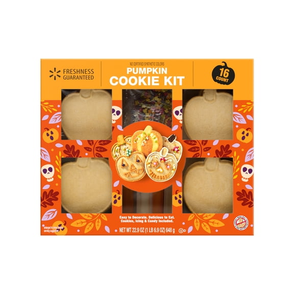 Freshness Guaranteed Pumpkin Halloween Cookie Kit, 22.9 oz, 16 Cookies