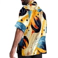 thumbnail image 3 of Basketball Men's Short Sleeve Spread Collar Button Down Beach Print Casual Shirts, 3 of 6