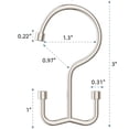 thumbnail image 2 of TABGIME Decorative & Durable Glide Polished Nickel Rustproof Metal Shower Curtain Rings Double Hooks, 12 Count-Cylinders, 2 of 6