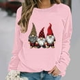 thumbnail image 4 of Merry Christmas Sweatshirt for Women Cute Gnomes Print Sweatshirts Crewneck Graphic Pullover Long Sleeve Holiday Party Tops for Women, 4 of 6