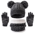 thumbnail image 3 of PureCasa Kids Hat Scarf Gloves Set Fleece Lined Warm Beanie Hat Scarf Gloves Three-Piece Set Kids Winter Holidays Gift, 3 of 6