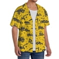thumbnail image 4 of Wukai Vintage Excavator Men's Casual Short-Sleeve Button Down Shirt - Lightweight Summer Dress Shirt for Daily Wear-, 4 of 7