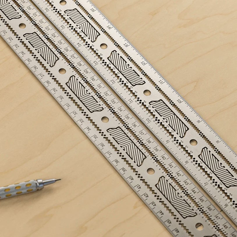 JessEm 07423 Claymore 24" Sword T-Square Stainless Steel Imperial and Metric Ruler