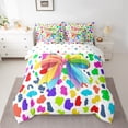 thumbnail image 2 of Homewish Colorful Ribbon Bow 7-Piece Twin Bedding Sets for Children Teens Girls,Abstract Leopard Print Bedding Comforter Set,Dreamy Princess Breathable Sheet Sets,Breathable Home Decor,Reversible, 2 of 8