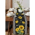 thumbnail image 3 of Table Runner Sunflower Bees Table Decoration for Kitchen Dinning Black White Buffalo Plaid Table Decoration for Indoor Outdoor Party Wedding Decor 13x72inch, 3 of 7