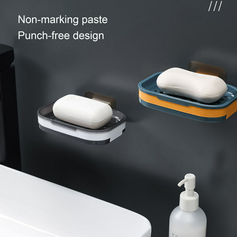 Adhesive Soap Holder Powerful Bar Soap Dish Self Draining Wall Mounted Soap  Hold